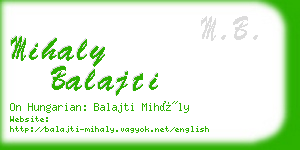 mihaly balajti business card